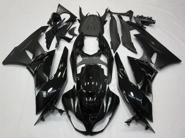 Billige Glänzendes Schwarz Matt Schwarz 2009-2012 Kawasaki ZX6R Motorrad Verkleidung