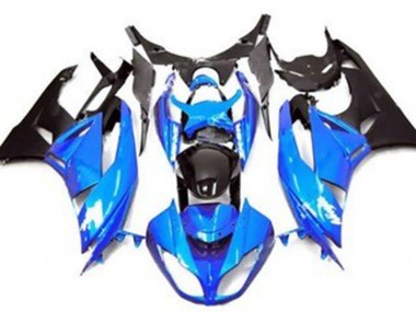 Billige Blau Glänzendes Schwarz Matt Schwarz 2009-2012 Kawasaki ZX6R Motorrad Verkleidung