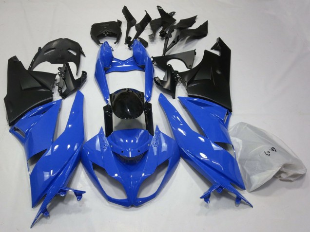 Billige Blau Glänzendes Schwarz Matt Schwarz 2009-2012 Kawasaki ZX6R Motorrad Verkleidung