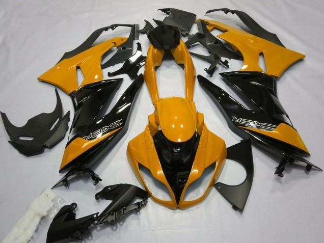 Billige Orange Glänzendes Schwarz 2009-2012 Kawasaki ZX6R Motorrad Verkleidung
