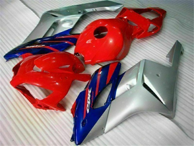 Billige Honda CBR1000RR Motorrad Verkleidung 2004-2005 - Silber Rot Blau Schwarz Streifen