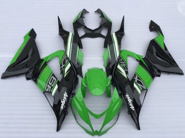 Billige Grün Schwarz Weiß 2013-2018 Kawasaki ZX6R Motorrad Verkleidung