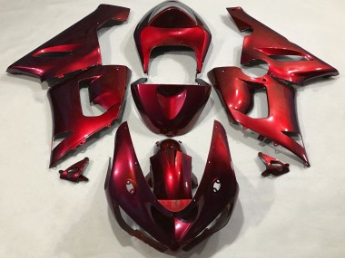 Billige Metallisch Rot 2005-2006 Kawasaki ZX6R Motorrad Verkleidung