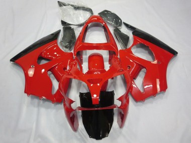 Billige Rot Glänzendes Schwarz 2000-2002 Kawasaki ZX6R Motorrad Verkleidung