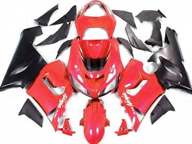 Billige Rot Matt Schwarz 2005-2006 Kawasaki ZX6R Motorrad Verkleidung