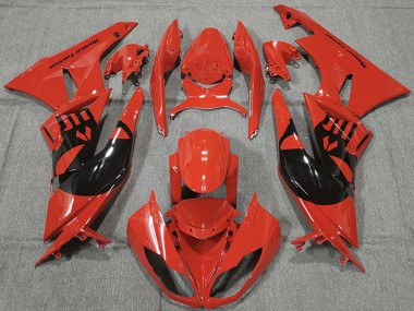Billige Rot Glänzendes Schwarz Punisher 2009-2012 Kawasaki ZX6R Motorrad Verkleidung