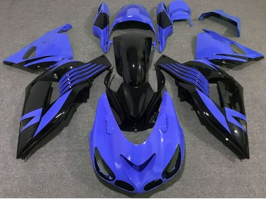 Billige Blau Glänzendes Schwarz 2006-2011 Kawasaki ZX14R Motorrad Verkleidung