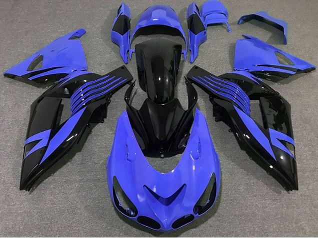 Billige Blau Glänzendes Schwarz 2006-2011 Kawasaki ZX14R Motorrad Verkleidung