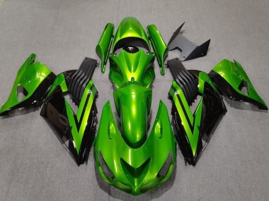 Billige Grün Glänzendes Schwarz 2006-2011 Kawasaki ZX14R Motorrad Verkleidung