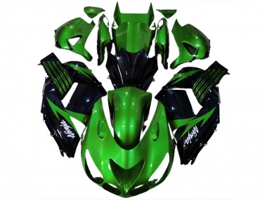 Billige Grün Glänzendes Schwarz Weiß Ninja 2006-2011 Kawasaki ZX14R Motorrad Verkleidung
