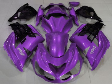 Billige Kawasaki ZX14R ZZR1400 Motorrad Verkleidung 2012-2024 - Lila Schwarz