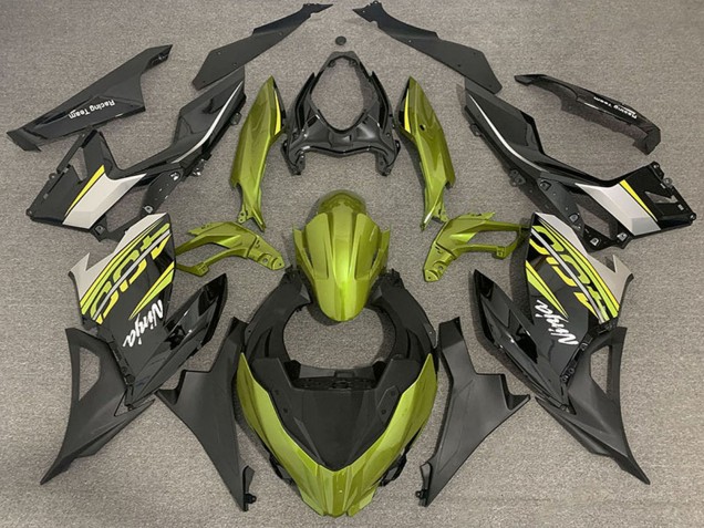 Billige Flüssiges Gelb Glänzendes Schwarz Matt Schwarz OEM Stil 2018-2024 Kawasaki Ninja 400 Motorrad Verkleidung