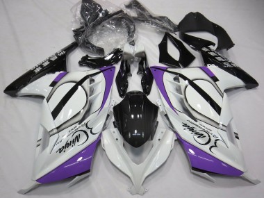 Billige Glänzendes Weiß Lila Schwarz 2013-2024 Kawasaki Ninja 300 Motorrad Verkleidung