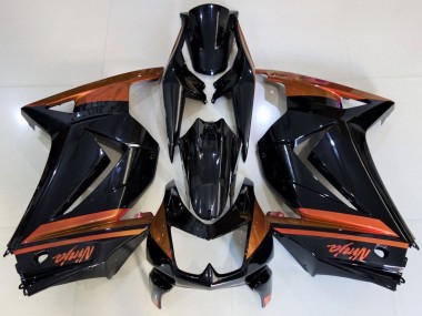 Billige Glänzendes Schwarz Orange 2008-2012 Kawasaki Ninja 250 Motorrad Verkleidung