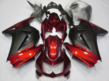Billige Rot Matt Schwarz 2008-2012 Kawasaki Ninja 250 Motorrad Verkleidung