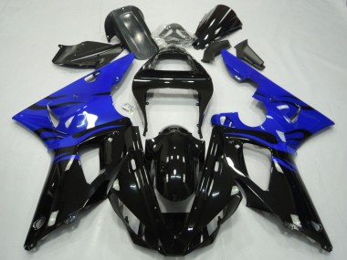Billige Blau Glänzendes Schwarz Flamme 2000-2001 Yamaha R1 Motorrad Verkleidung