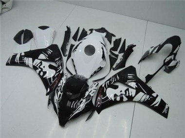 Billige Honda CBR1000RR Abs Verkleidungen 2008-2011 - Weiss Glanzendes Schwarz