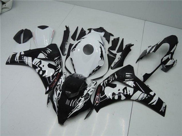 Billige Honda CBR1000RR Abs Verkleidungen 2008-2011 - Weiss Glanzendes Schwarz