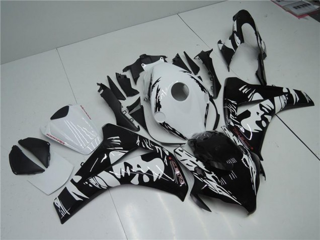 Billige Honda CBR1000RR Abs Verkleidungen 2008-2011 - Weiss Glanzendes Schwarz