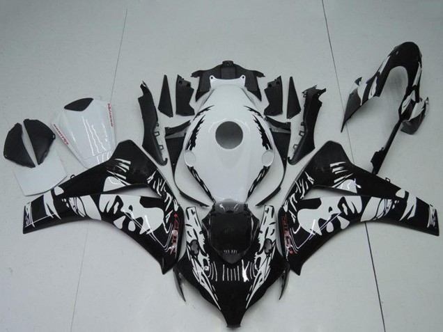Billige Honda CBR1000RR Abs Verkleidungen 2008-2011 - Weiss Glanzendes Schwarz