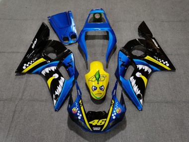 Billige Blau Gelb Schwarz Hai 46 1998-2002 Yamaha R6 Motorrad Verkleidung