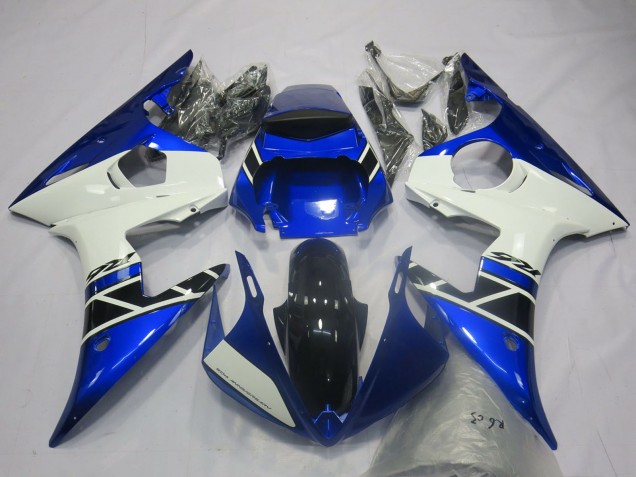 Billige Blau Weiß Glänzendes Schwarz OEM Stil 2003-2004 Yamaha R6 Motorrad Verkleidung