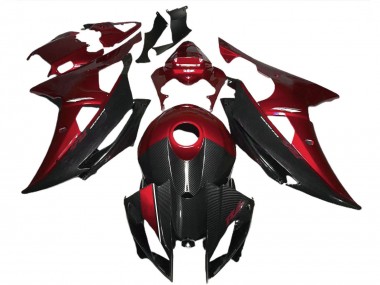 Billige Rot Schwarz Carbonfaser Stil 2008-2016 Yamaha R6 Motorrad Verkleidung