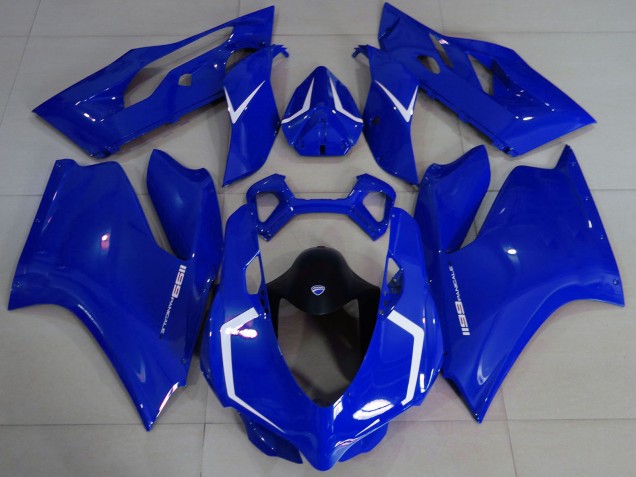Billige Glänzendes Blau Weiß 2011-2014 Ducati 1199 Motorrad Verkleidung
