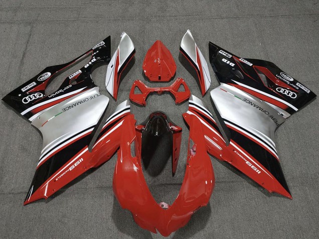 Billige Rot Silber Schwarz Performance 2011-2014 Ducati 1199 Motorrad Verkleidung