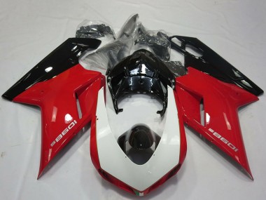 Billige Rot Weiß Glänzendes Schwarz 2007-2014 Ducati 1098 Motorrad Verkleidung