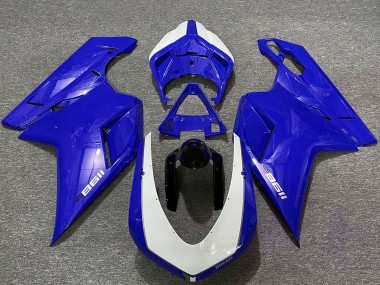 Billige Glänzendes Blau Weiß 2007-2014 Ducati 1198 Motorrad Verkleidung