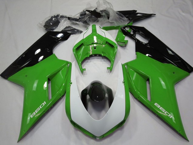 Billige Grün Schwarz Weiß 2007-2014 Ducati 1098 Motorrad Verkleidung