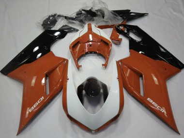Billige Braun Weiß Glänzendes Schwarz 2007-2014 Ducati 1098 Motorrad Verkleidung