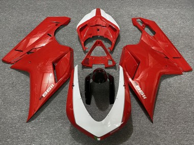 Billige Rot Weiß Schwarz 2007-2014 Ducati 1198 Motorrad Verkleidung
