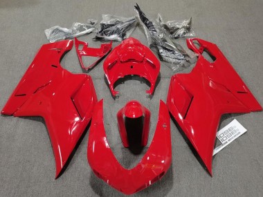 Billige Glänzendes Rot Schlichtes 2007-2014 Ducati 848 1098 1198 Motorrad Verkleidung