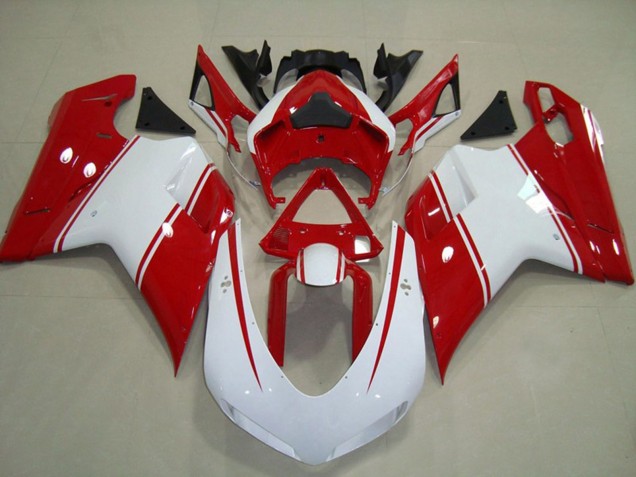 Billige Weiß Rot 2007-2014 Ducati 848 1098 1198 Motorrad Verkleidung