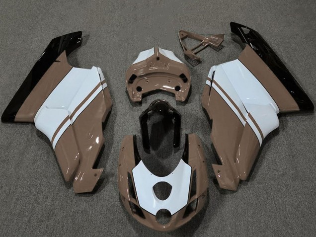 Billige Weiß Braun Glänzendes Schwarz 2003-2004 Ducati 749 999 Motorrad Verkleidung