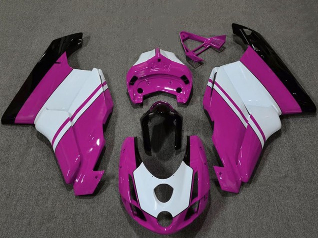 Billige Weiß Rosa Glänzendes Schwarz 2003-2004 Ducati 749 999 Motorrad Verkleidung