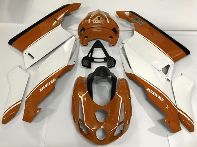 Billige Weiß Braun Schwarz 2003-2004 Ducati 999 Motorrad Verkleidung