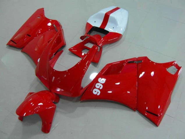 Billige Glänzendes Rot Weiß 1993-2005 Ducati 996 Motorrad Verkleidung