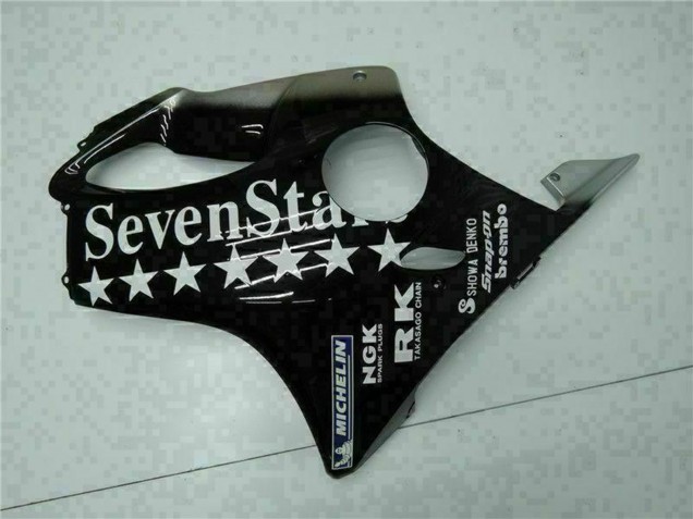 Billige Honda CBR600 F4i Motorrad Verkleidung 2001-2003 - Glanzendes Schwarz Silber SevenStars