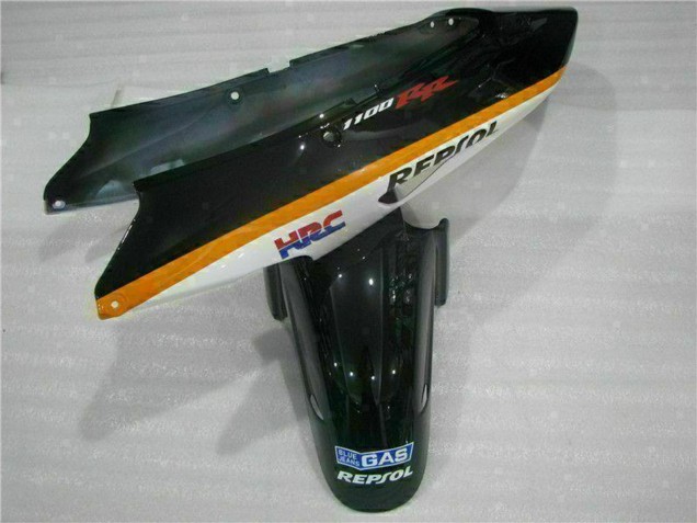 Billige Honda CBR1100XX Blackbird Motorrad Verkleidung 1996-2007 - Orange Weiss Rot Glanzendes Schwarz Repsol