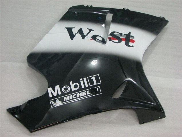 Billige Honda CBR1100XX Blackbird Motorrad Verkleidung 1996-2007 - Glanzendes Schwarz Weiss West