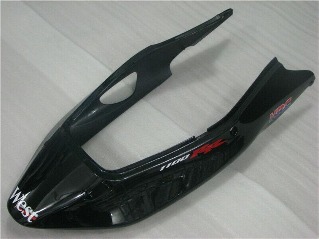 Billige Honda CBR1100XX Blackbird Motorrad Verkleidung 1996-2007 - Glanzendes Schwarz Weiss West