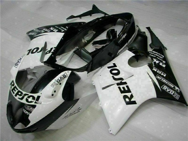Billige Honda CBR1100XX Blackbird Motorrad Verkleidung 1996-2007 - Weiss Glanzendes Schwarz Repsol