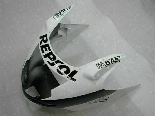 Billige Honda CBR1100XX Blackbird Motorrad Verkleidung 1996-2007 - Weiss Glanzendes Schwarz Repsol