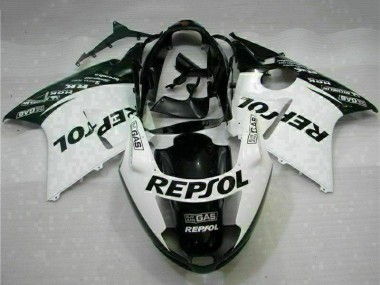Billige Honda CBR1100XX Blackbird Motorrad Verkleidung 1996-2007 - Weiss Glanzendes Schwarz Repsol