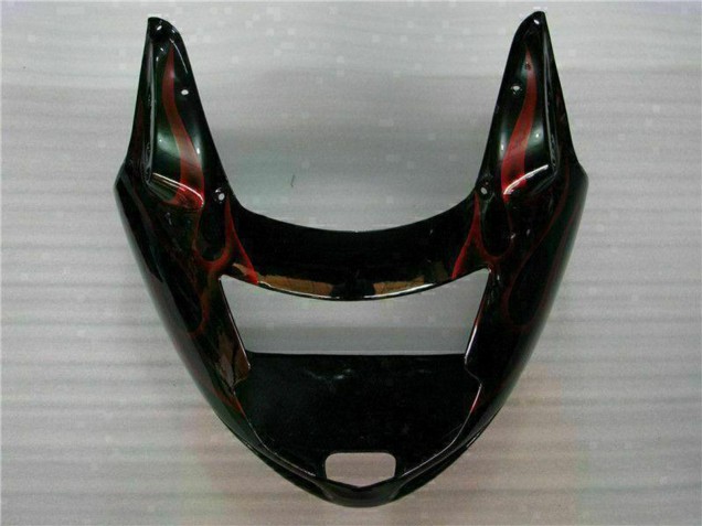 Billige Honda CBR1100XX Blackbird Motorrad Verkleidung 1996-2007 - Glanzendes Schwarz Rot Flamme