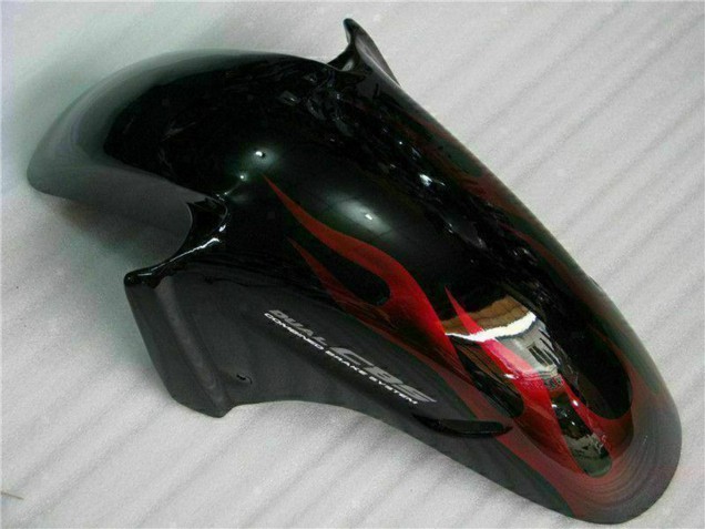 Billige Honda CBR1100XX Blackbird Motorrad Verkleidung 1996-2007 - Glanzendes Schwarz Rot Flamme