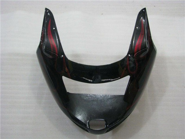 Billige Honda CBR1100XX Blackbird Abs Motorrad Verkleidungen 1996-2007 - Glanzendes Schwarz Rot Flamme